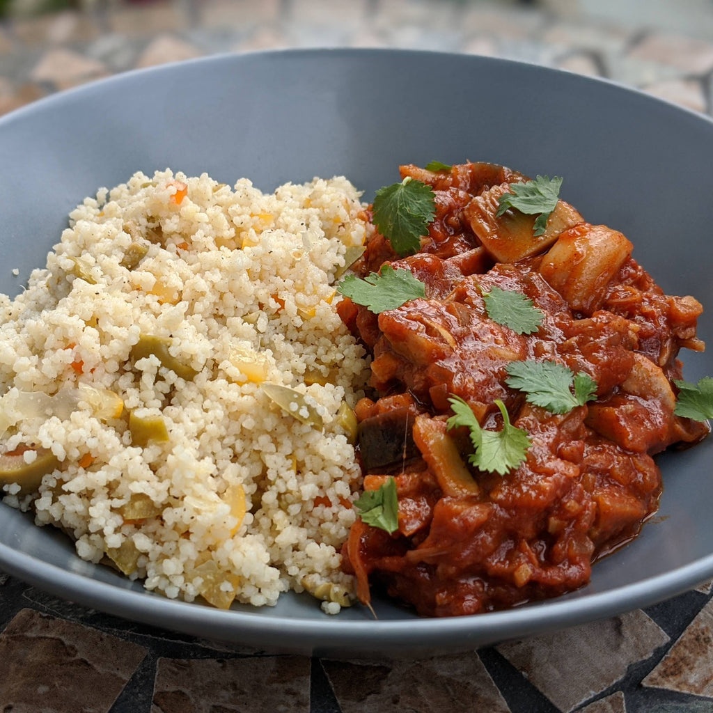 Jackfruit Tagine with Lemon and Olive Couscous