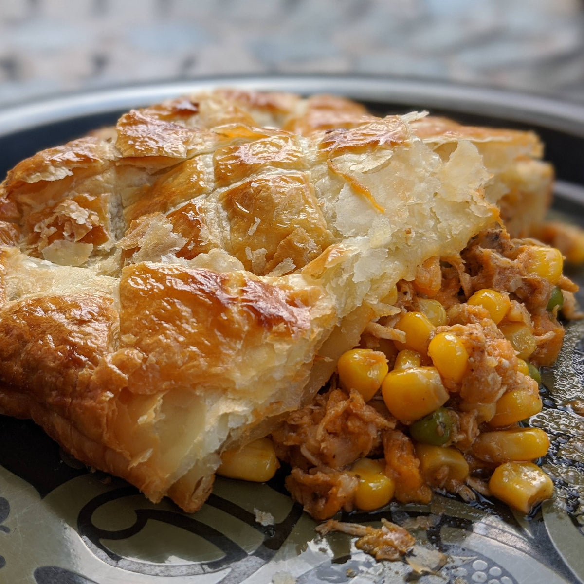 Jerk Chicken and Sweetcorn Pie