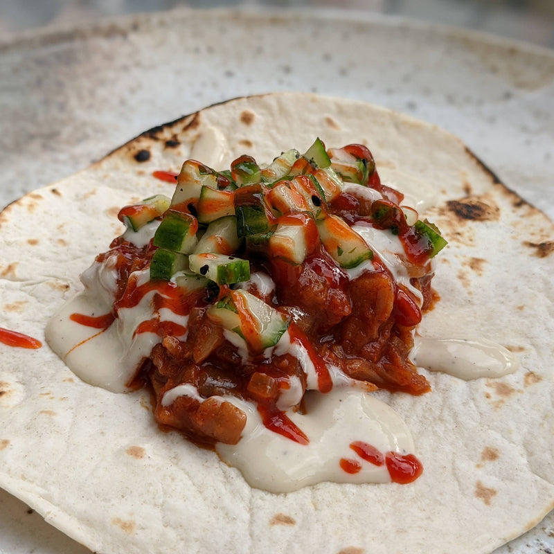 Jackfruit Tacos with Garlic Tahini Sauce