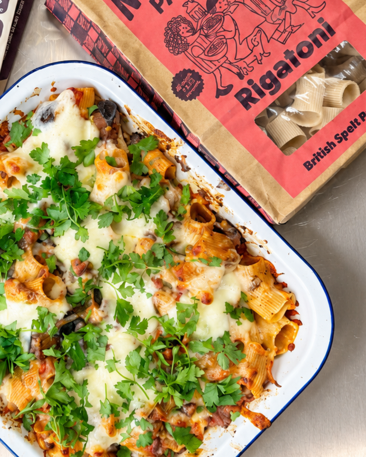 Smoky Aubergine Pasta Bake