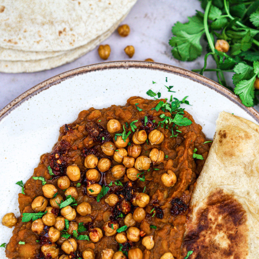 Chana Dal with Crispy Chickpeas