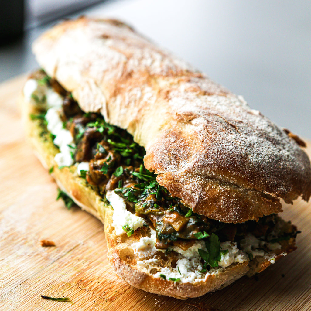 Creamy Mushroom Garlic Bread