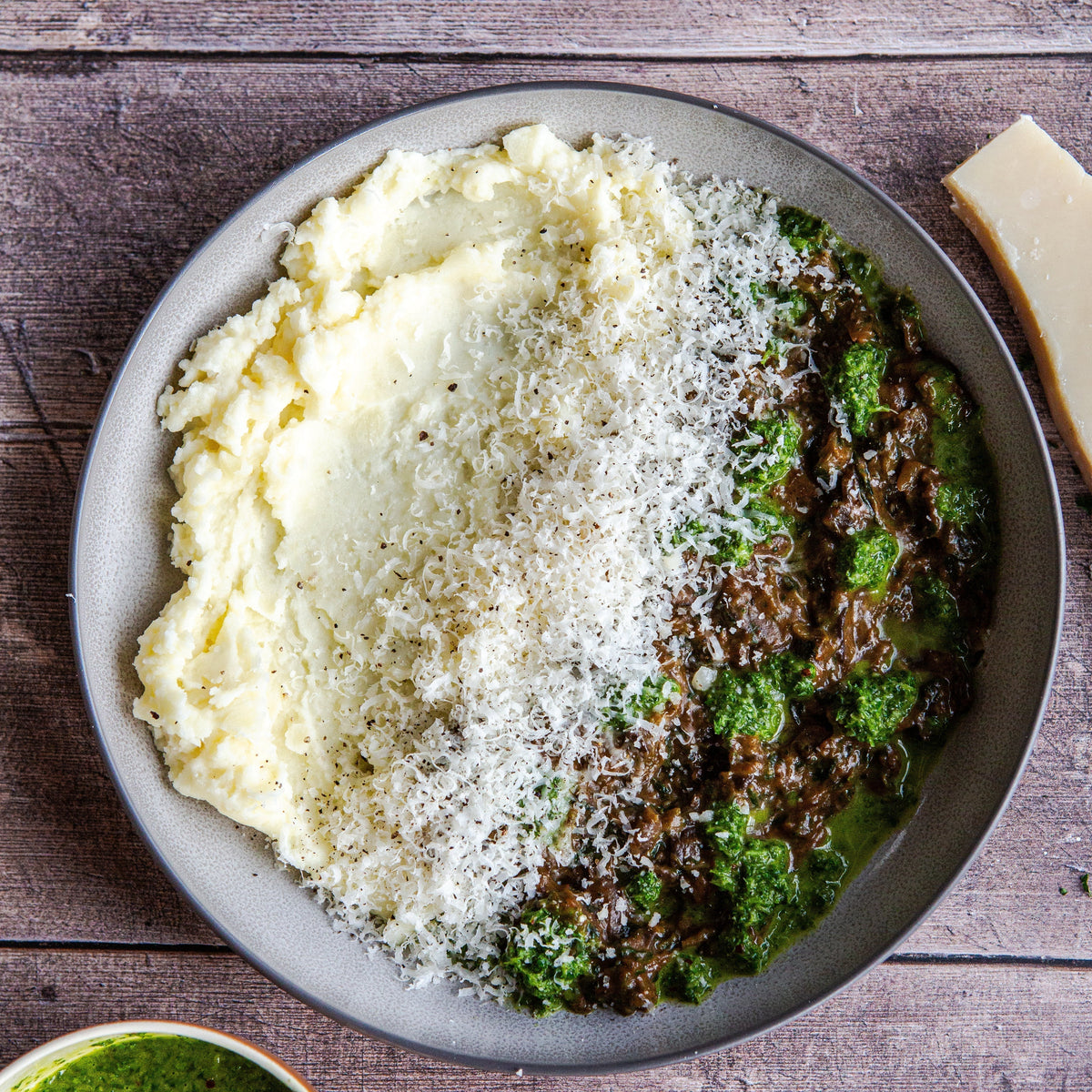 Creamy Mushrooms with Mash & Chimichurri