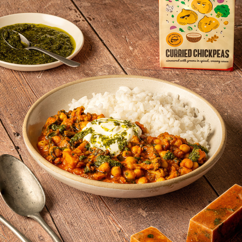 Curried Chickpeas Rice Bowl