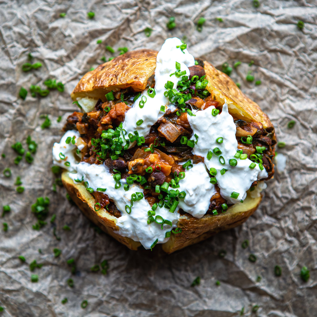 Harissa Beans Jacket Potato