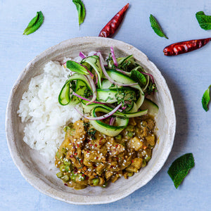 Chick'n Satay & Cucumber Salad