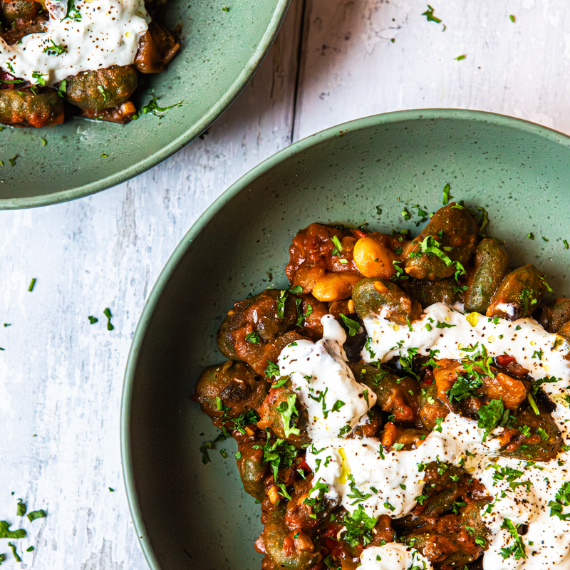 Spinach Gnocchi Butter Bean Puttanesca