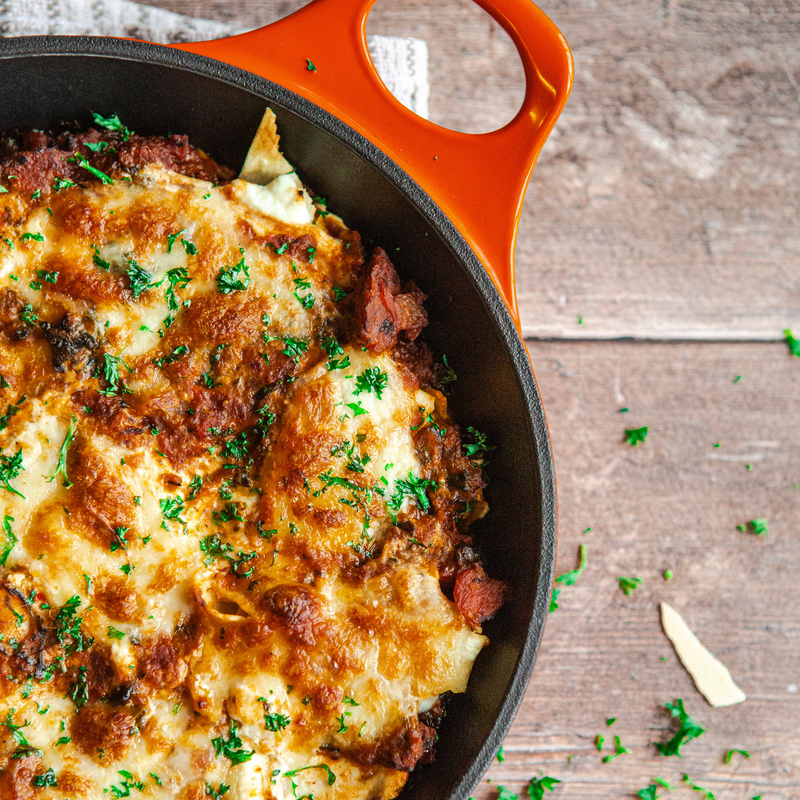 Sausage Arrabbiata Broken Lasagne