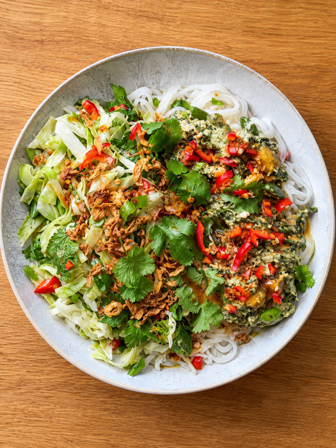 Thai Green Noodles with Miso Slaw